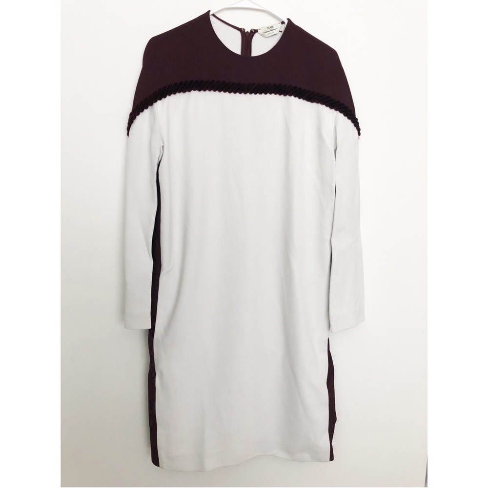 FENDI Dark Purple & White MIDI Dress